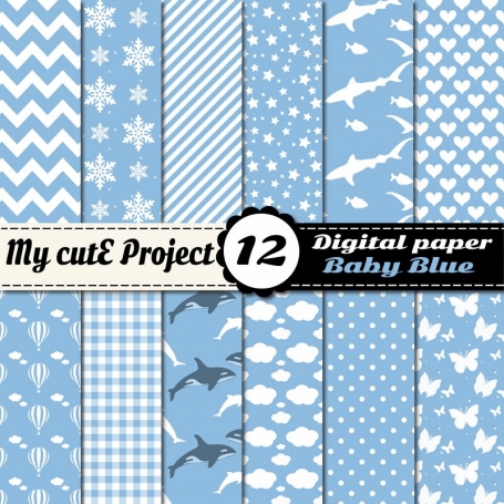 Baby Blue - Digital Paper Pack -