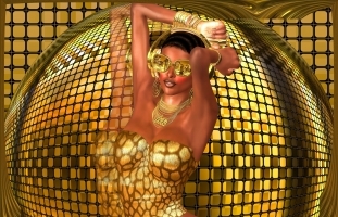 Disco Ball Dance Girl, Retro