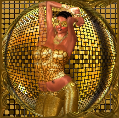 Disco Ball Dance Girl, Retro