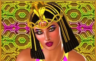 Egyptian Beauty in Pink and Gold