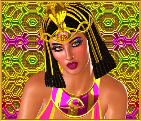 Egyptian Beauty in Pink and Gold