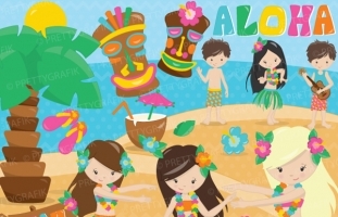 Luau clipart commercial use,