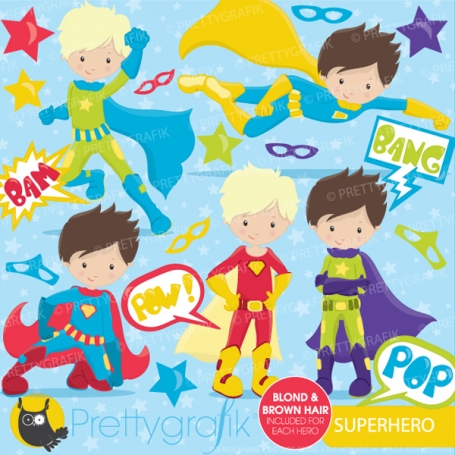 Superhero boys clipart commercial