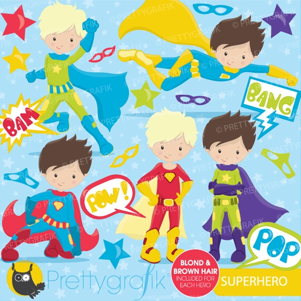 Download Superhero boys clipart commercial use, vector graphics, - CL660 