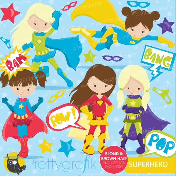 Download Superhero girls clipart commercial use, vector graphics, - CL661 