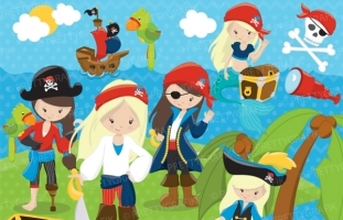 Pirate girls clipart commercial