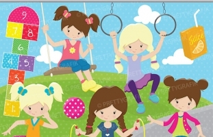 Recess kids clipart commercial