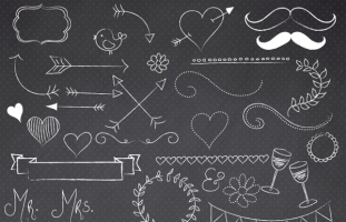 Chalkboard doodles clipart