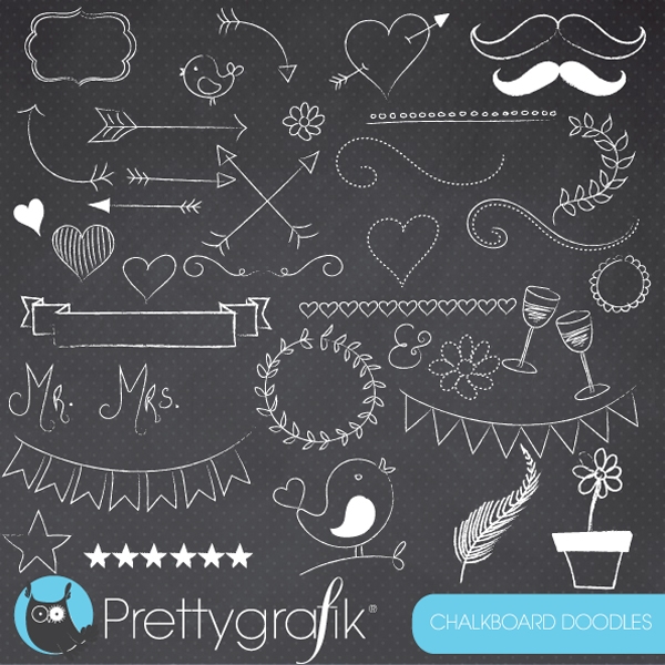 Download Chalkboard doodles clipart commercial use, vector graphics - CL684 