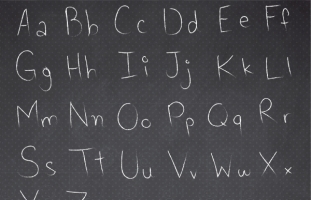 Chalkboard alphabet clipart