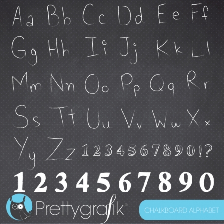 Chalkboard alphabet clipart