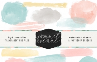 Watercolor Shape Clipart &