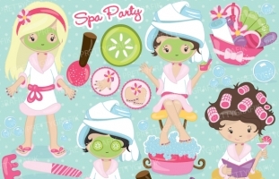 Spa girls clipart - CL694
