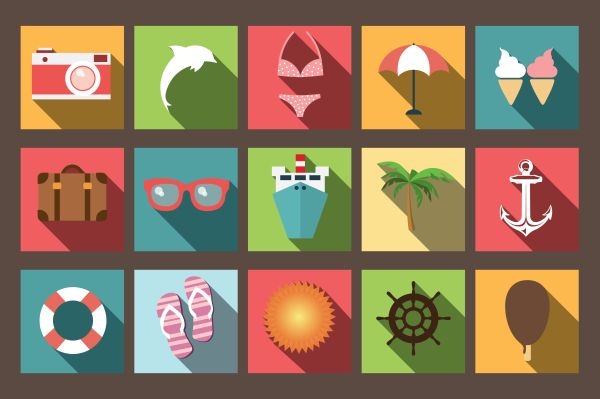 Download Summer Vacation Flat Icons 