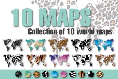 10 World Maps in Different Design