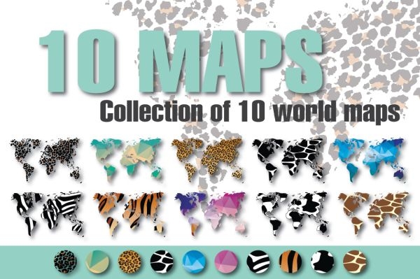 Download 10 World Maps in Different Design 