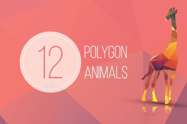 Download 12 Geometric Polygon Animals 