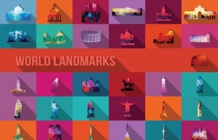 31 World Landmarks - Geometric