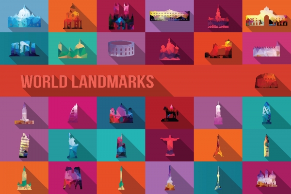 Download 31 World Landmarks - Geometric 