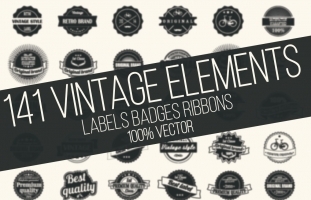 Vintage Pack - 141 Vintage Elements