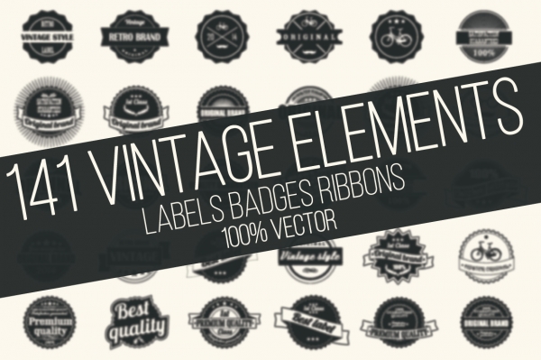 Download Vintage Pack - 141 Vintage Elements 