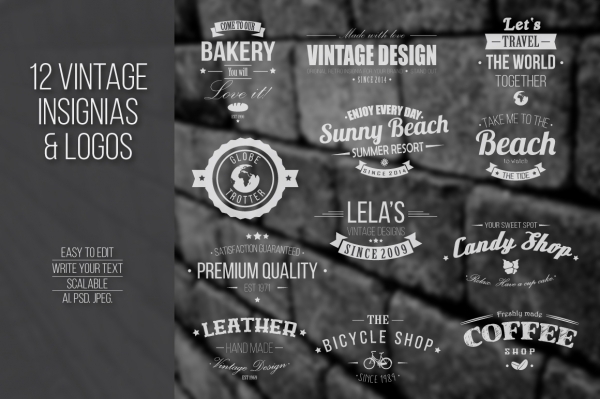 Download 12 Vintage Insignias 