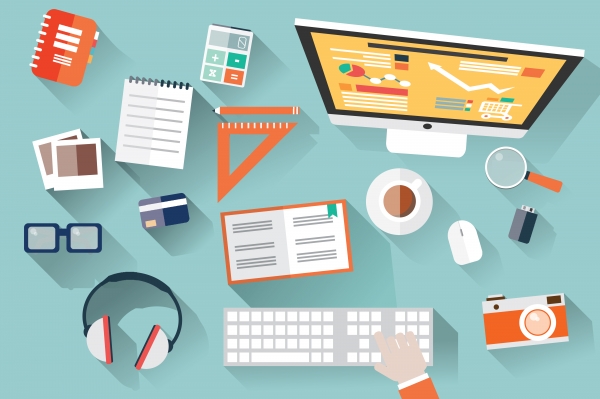 Download Flat Design Office Desk 