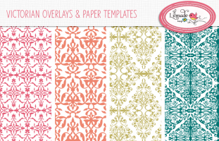 Victorian damask digital overlays