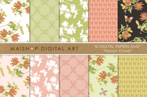 Download Digital Paper - Passion Flower 