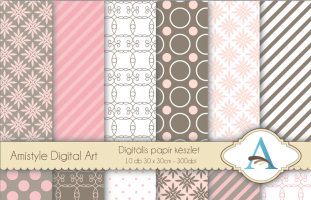 Pink and Grey - Digital Paper Pack