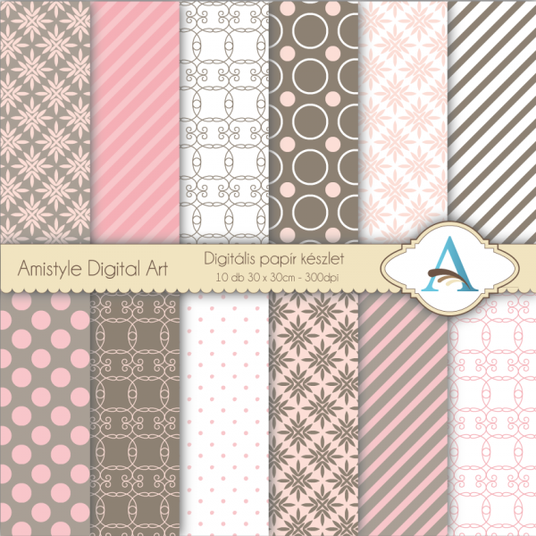 Download Pink and Grey - Digital Paper Pack 