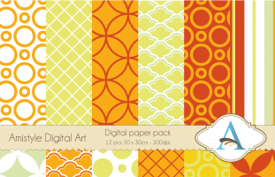 Orange and Lime-Digital Paper Pack