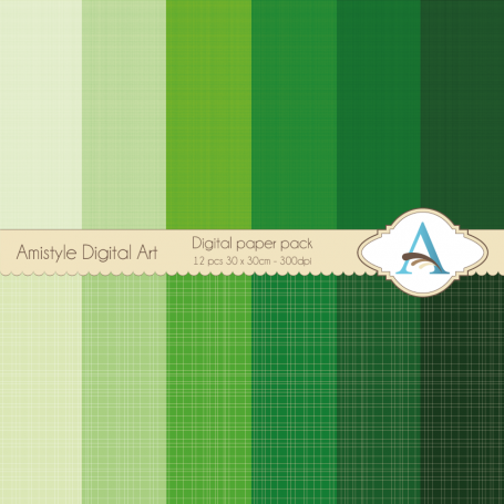 Linen-Green-Digital Paper Pack