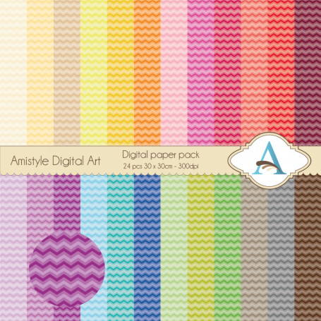 Rainbow Chevron - Digital Paper