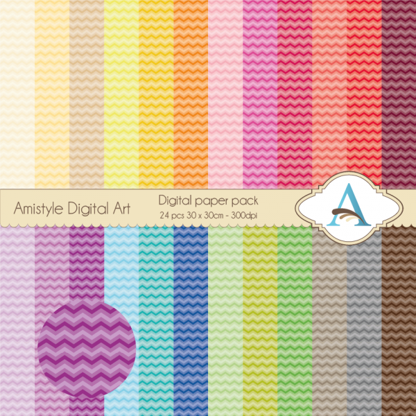 Download Rainbow Chevron - Digital Paper Pack  