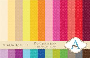 Rainbow Hearts - Digital Paper