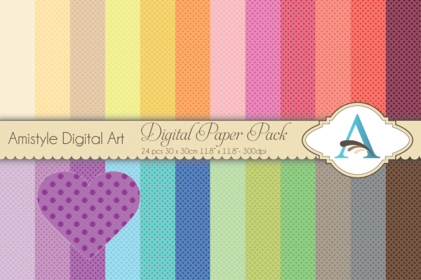 Download Rainbow Polka dot - Digital Paper Pack  