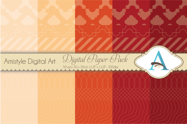 Download Autumn Patterns - 50 pcs Giga Digital Paper Pack f 