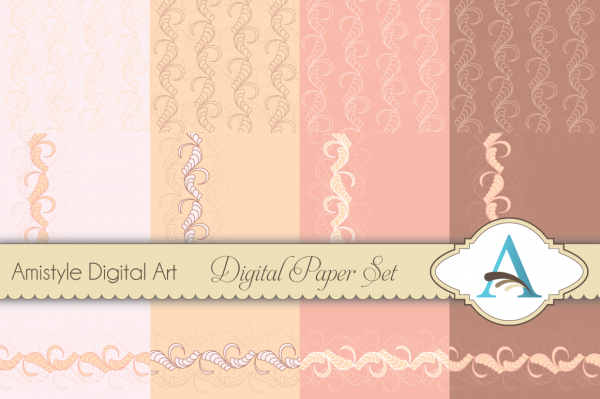 Download Rowpattern floral background-Digital Paper Pack  