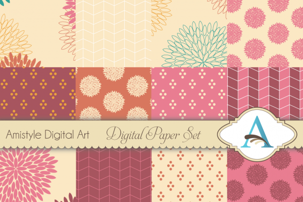 Download Seamless floral background-Digital Paper Pack 