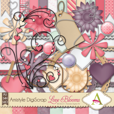 Love Blooms - Clipart and Paper