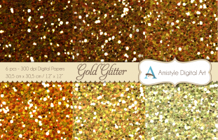 Glitter Papers - Gold - Digital