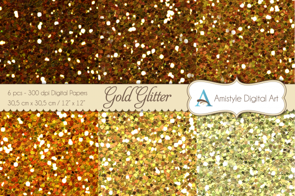 Download Glitter Papers - Gold - Digital Paper Pack 