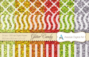 Glitter Papers - Candy Wave -