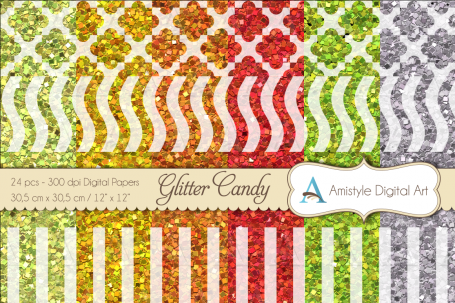 Glitter Papers - Candy Wave -