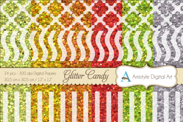 Download Glitter Papers - Candy Wave - Digital Paper Pack 