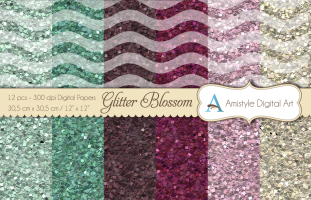 Glitter Papers - Blossom - Digital