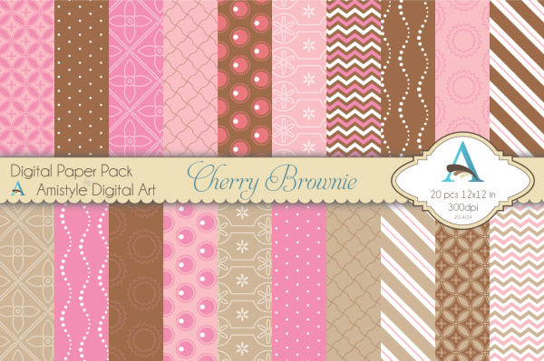 Download Cherry Brownie - Digital Paper Pack 