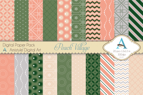 Peach Village - Digital Paper Pack