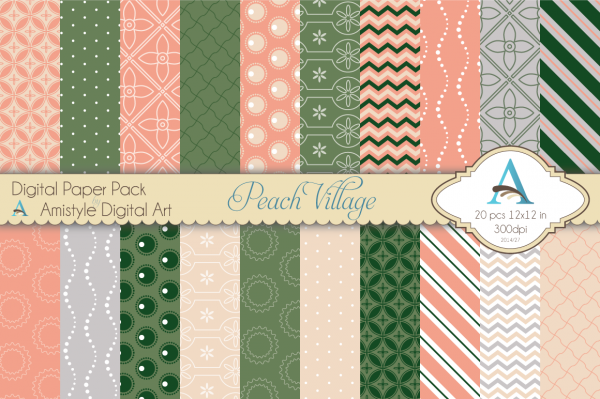 Download Peach Village - Digital Paper Pack 